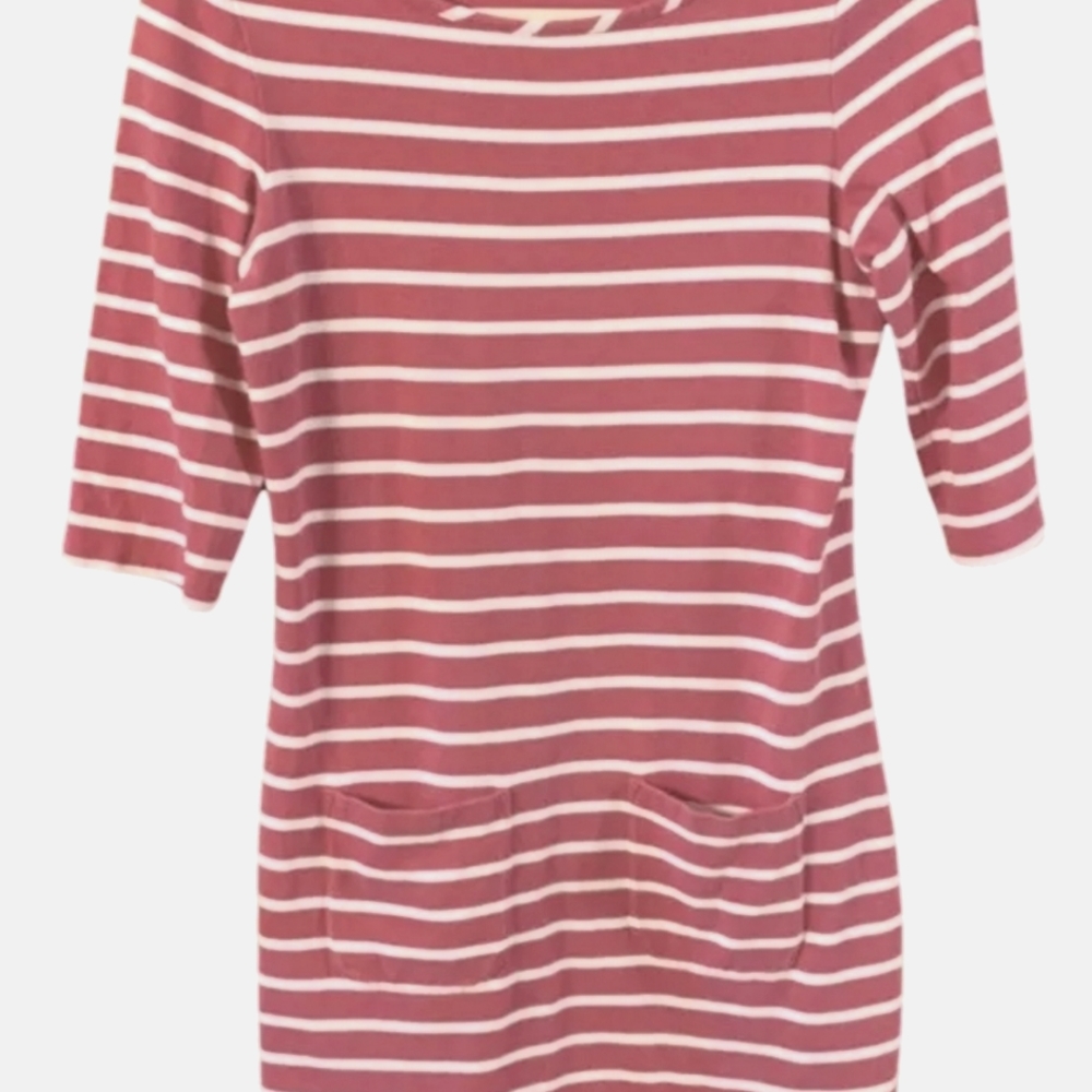 Boden Striped 3/4 Sleeve Boatneck T shirt Dress Size 4